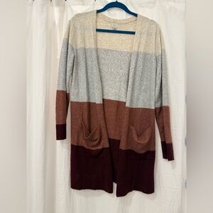 A New Day Colorblock Open Front Cardigan Sweater – Size Small